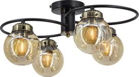 Lubinis šviestuvas Mdeco Elem Salsa 2216/4 BL 21QG plafoninis lubinis šviestuvas 4x60W E27 Black/amber/žalvaris | 2216/4 BL 21QG | 5907737334673