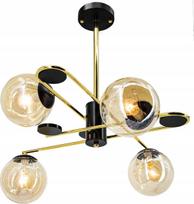 Pakabinamas šviestuvas Mdeco Elem Agrafka 6302/4 BL TR pakabinamas šviestuvas 4x60W E27 Black/Gold | 6302/4 BL TR | 5907737335632