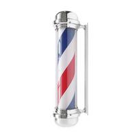 Didelio dydžio sidabrinis šviestuvas Pole Barber Shop su apšvietimu BB-02