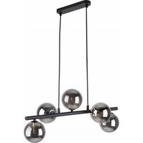 Pakabinamas šviestuvas TKKRYWULT Tk Lighting Estera 6707 pakabinamas šviestuvas modernus juodas/chromuotas su stikliniais gaubtais 5x6W G9 sijonas | 6707 | 5901780567071