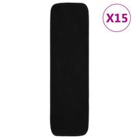 Neslystantys laiptų kilimėliai 15vnt juodi 75x20cm