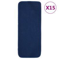 Neslystantys laiptų kilimėliai 15vnt tamsiai mėlyni 60x25cm