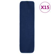 Neslystantys laiptų kilimėliai 15vnt tamsiai mėlyni 75x20cm