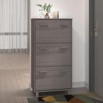 Batų spintelė HAMAR šviesiai pilka 595x35x117cm pušis