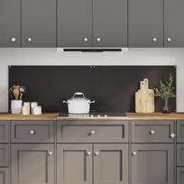 Virtuvės užpakalinė plokštė 2 pcs Juoda 90 x 50 cm