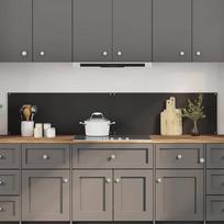Virtuvės užpakalinė plokštė 2 pcs Juoda 100 x 40 cm