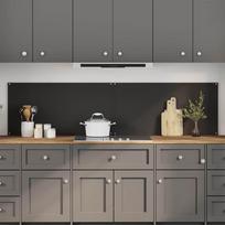 Virtuvės užpakalinė plokštė 2 pcs Juoda 100 x 50 cm