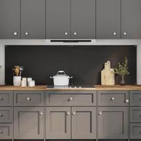 Virtuvės užpakalinė plokštė 2 pcs Juoda 100 x 60 cm