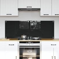 Virtuvės užpakalinė plokštė 2 pcs Juoda 70 x 50 cm