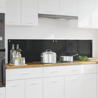 Virtuvės užpakalinė plokštė 2 pcs Juoda 90 x 40 cm