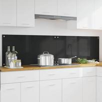 Virtuvės užpakalinė plokštė 2 pcs Juoda 100 x 50 cm