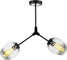 Pakabinamas šviestuvas Mdeco modernistinis LAMPA lubinis ELM1962/2 BLACK-TR MDECO stiklinis reguliuojamas chemistry juodas permatomas | 1962/2 BLACK - TR | 5907737331368
