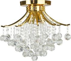 Lubinis šviestuvas Mdeco LAMPA ELM5191/4 TR MDECO glamour metalinis su auksiniais kristalais | 5191/4 TR | 5902021241347