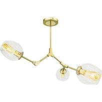 Pakabinamas šviestuvas Mdeco reguliuojamas lubinis šviestuvas ELM1962/3 GOLD-TR MDECO stiklinis modernistinis šviestuvas chemistry auksinis skaidrus | 5907737330903 | 5907737330903