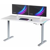 Žaidėjo stalas Ultradesk QUEST, 140x70cm, 72-120cm, grey-white | UD-QST-FRGY/DTWT | 8590274026216