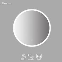 Veidrodis LIVORNO 80 LED su laikrodžiu ir šildymu