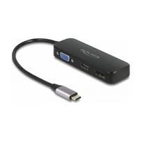 Adapter USB-C -> DP HDMI VGA DeLOCK Black