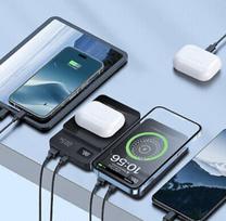Atsarginis maitinimo šaltinis ("Power Bank") Magnetinis telefono pakrovėjas 2in1