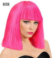 Rožinis neoninis perukas showgirl