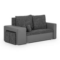 Dviejų vietų sofa-lova „Hubert2“ juoda/pilka, kompaktiško modernaus dizaino
