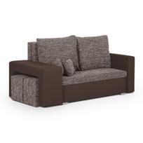 Dvivietė sofa „HUBERT2“ su miegama funkcija, rudos spalvos audinys
