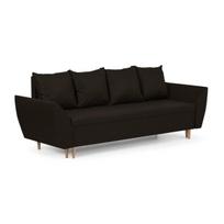 Sofa Nenurodyta ALI, 3 vietų, tamsiai ruda, su miegojimo funkcija, su daiktų dėže