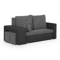 Sofa Nenurodyta HUBERT2 dvivietė pilka/juoda su miegama funkcija, daiktų laikymo vieta