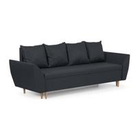 Sofa-lova ALI 3-vietė moderni pilka apmušalais su miego funkcija ir laikymo vieta