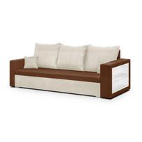 Sofa-lova SAM1, 3 vietų, kreminės/sviesiai rudos spalvos apmušalai, modernus dizainas