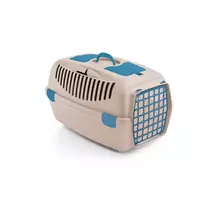 stefanplast Transport cage Gulliver 3 with plastic door, 61x40x38cm, in white travertine color
