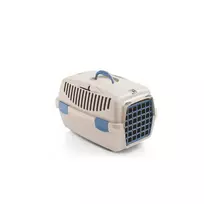 stefanplast Transport cage Gulliver 1 with plastic door, 48x32x31cm, in white travertine color