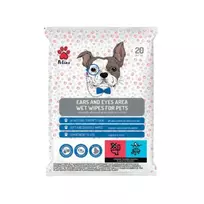 PRESTO 20-count wet wipes for pets' ears and eyes.