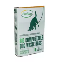 BioBag Compostable dog waste bags. Dog on box (50 pcs. per box). 20 mkr. 20x32cm black