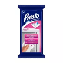 PRESTO Wet wipes for various surfaces, 72 count.