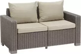 Keter California 2-Seater Garden Sofa in Beige