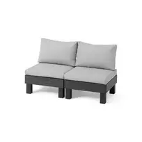 Keter Garden sofa, two-seater Elements, gray/light gray
