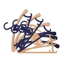 Ordinett Clothes hangers for children, 6-piece set, plastic, Teddy Bear design, assorted colors, 37x1.2x17cm