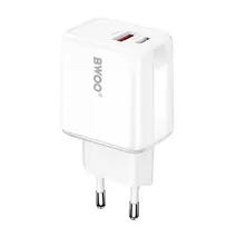 BWOO CDA182 travel charger | 20W | PD, QC | USB-A, USB-C | black