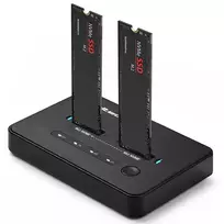 Qoltec M.2 NVMe SSD Docking Station | PCIe | USB-C | 20Gb/s | DUAL 2 x 8TB | Offline cloning