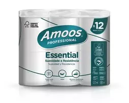 Amoos Toilet paper rolls with perforation, 12/pack, 2-ply, 16 m