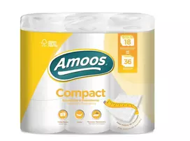Amoos Toilet paper rolls with perforation, 12/pack, 2-ply, 30 m, 102 mm