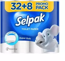 SELPAK Toilet paper, 3-ply, 18.6 meters, 140 sheets, 40 rolls