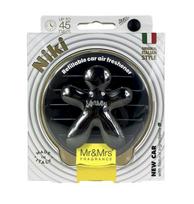 Mr AND Mrs Fragrance Niki Big Titanium Chrome Car Air Freshener - New Car