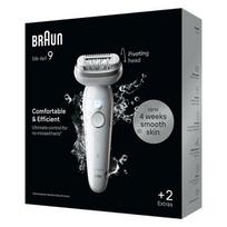 BRAUN Silk-épil 9 BR2-225328 epilator, grey and white, with 40 tweezers