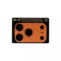 Toptel Tempered Glass Aluminum Metal Camera Full Cover Lens for iPhone 17 Pro in Cosmic Orange (camera island + mesh)