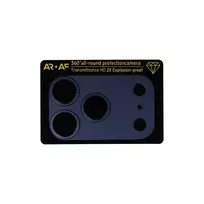 Toptel Tempered Glass Aluminum Metal Camera Full Cover Lens for iPhone 17 Pro Deep Blue (camera island + mesh)