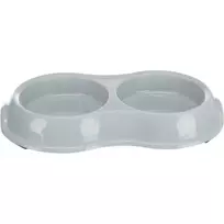 Trixie Feed the animals, plastic - Double bowl, lightweight version, 2 × 0.2 l/ø 11 cm/26 × 4 × 14 cm