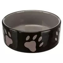 Trixie Pet bowl, ceramic - Ceramic bowl with paw prints, 0.3 l/ø 12 cm