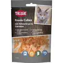 Trixie Tasty Cat Treats - Premio Cubes with Chicken Breast  AND  Shrimp, 50 g
