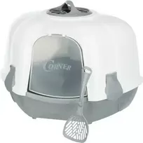 Trixie Enclosed cat toilet - Maro corner litter box with hood, 60 × 43 × 52 cm